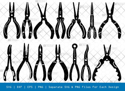 Nose Pliers Silhouette, Nose Pliers SVG, Round Nose Plier Svg, Nose Cutter Mechine Svg, Nose Pliers Bundle, SB00958 SVG ETC Craft 