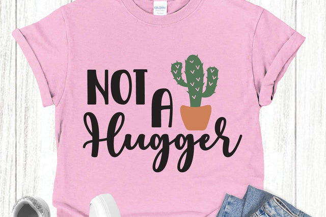 Not a Hugger | Funny Cactus SVG Cut File SVG Ikonart Design Shop 