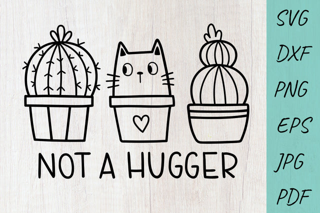 Not a Hugger SVG Cut File, Cactus SVG, Funny Cat, Catcus SVG Irina Ostapenko 