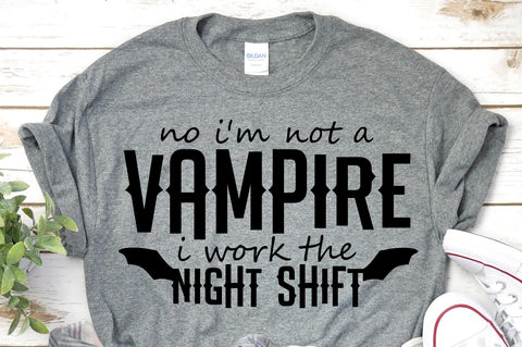 Not A Vampire I work Night Shifts SVG | Funny Nurse Halloween SVG SVG RedFoxDesignsUS 