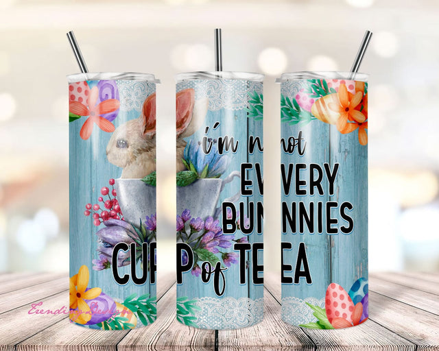 Not Everybunnies cup of Tea 20oz Skinny Straight & Tapered, Sublimation Instant Download, Printable Tumbler Digital Design Template, Easter Sublimation TrendingDesign 