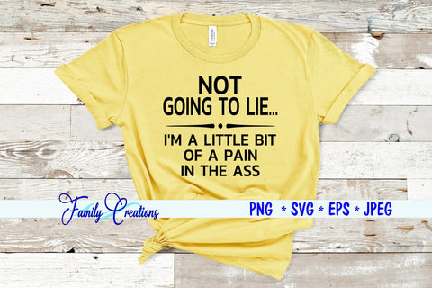 NOT GOING TO LIE... I'M A LITTLE BIT OF A PAIN IN THE A*S SVG Family Creations 