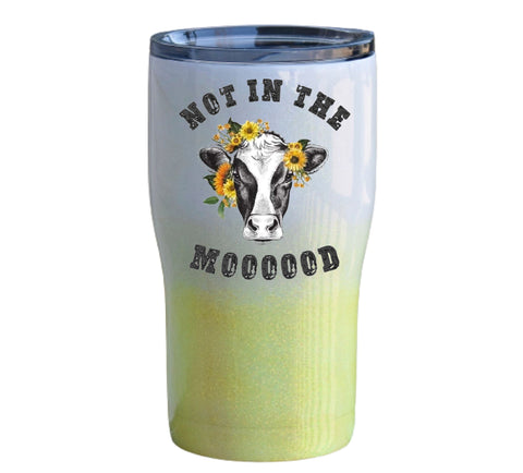 Not In The Moood Cow Sunflower Sublimation Waterslide PNG JPG Sublimation Sweet Tees 