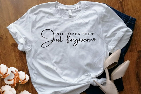 Not Perfect Just Forgiven Svg Png Files, Self Love Svg, Christian Svg, Jesus Svg, Easter Svg, Worthy Svg, Christian Coffee Mug Svg SVG DesignDestine 