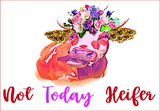 Not Today Heifer, Heifer Sublimation Graphic Sublimation sublimationhappy 