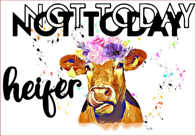 Not Today Heifer Png, Heifer Sublimation Graphic Sublimation sublimationhappy 