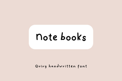 Note Books Font Cotton White Studio 