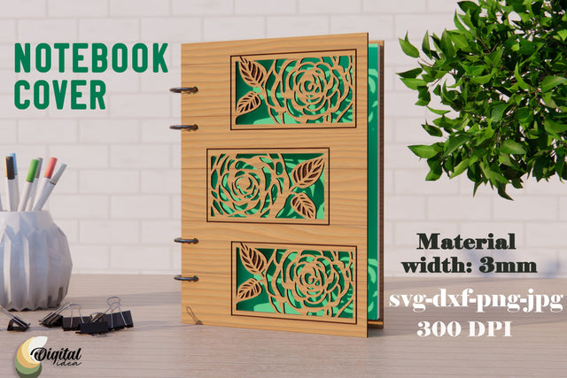 Notebook Cover Laser Cut. 3D Laser Cut. Notebook Cover Laser Cut Files SVG Evgenyia Guschina 