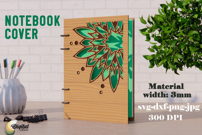 Notebook Cover Laser Cut. 3D Laser Cut. Notebook Cover Laser Cut Files SVG Evgenyia Guschina 