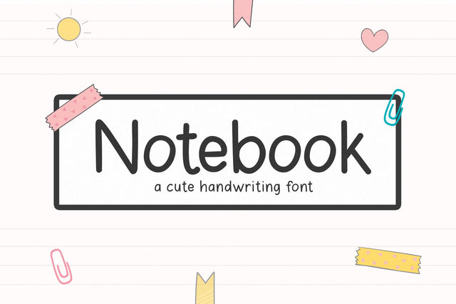 Notebook - Cute Handwriting Font Font KA Designs 