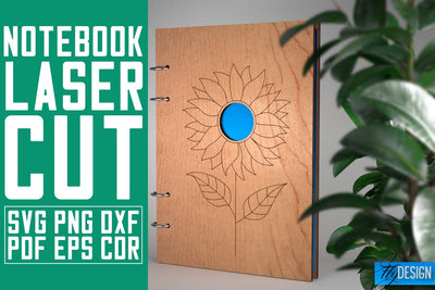 Notebook Laser Cut SVG | Notebook SVG Design | CNC Files SVG Fly Design 
