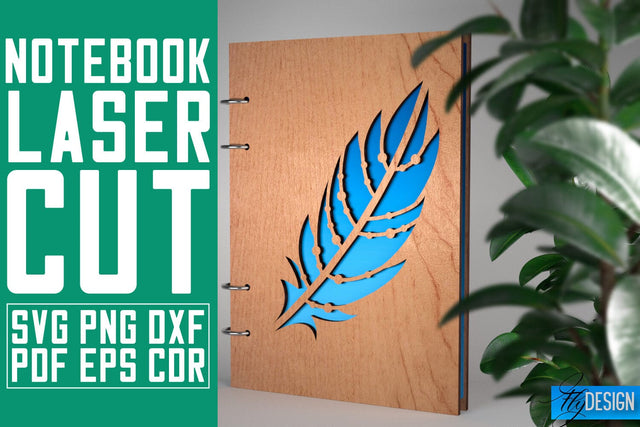 Notebook Laser Cut SVG | Notebook SVG Design | CNC Files SVG Fly Design 