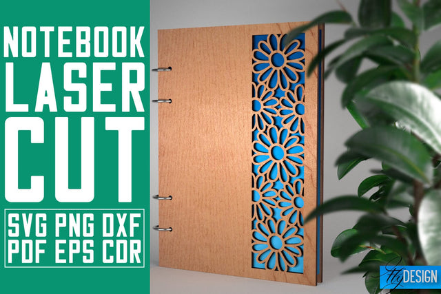 Notebook Laser Cut SVG | Notebook SVG Design | CNC Files SVG Fly Design 