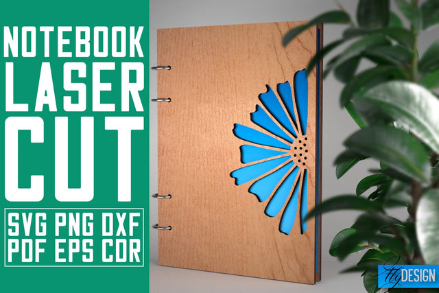 Notebook Laser Cut SVG | Notebook SVG Design | CNC Files SVG Fly Design 