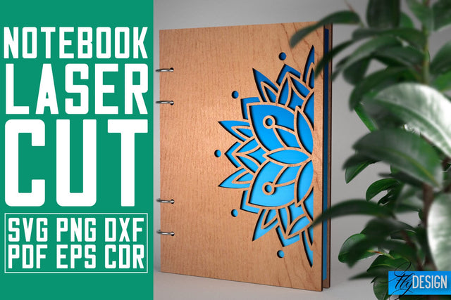 Notebook Laser Cut SVG | Notebook SVG Design | CNC Files SVG Fly Design 