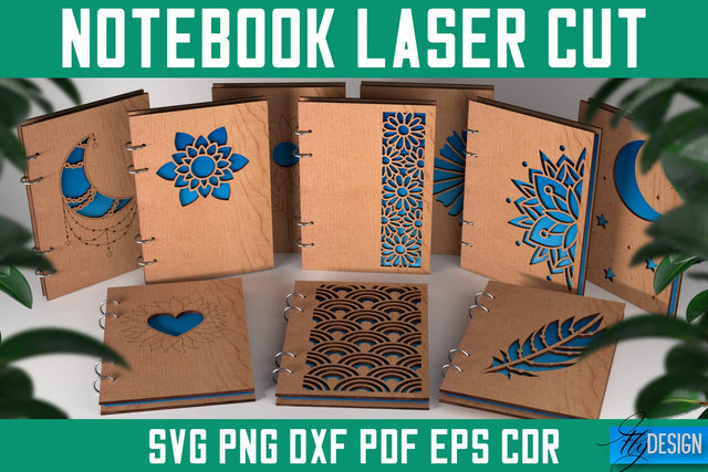 Notebook Laser Cut SVG | Notebook SVG Design | CNC Files SVG Fly Design 