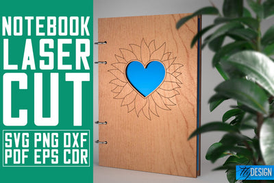 Notebook Laser Cut SVG | Notebook SVG Design | CNC Files SVG Fly Design 