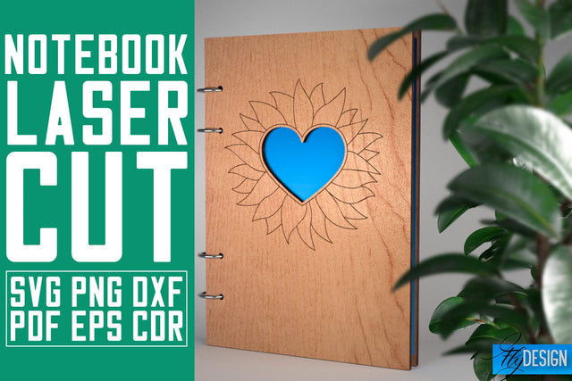 Notebook Laser Cut SVG | Notebook SVG Design | CNC Files SVG Fly Design 