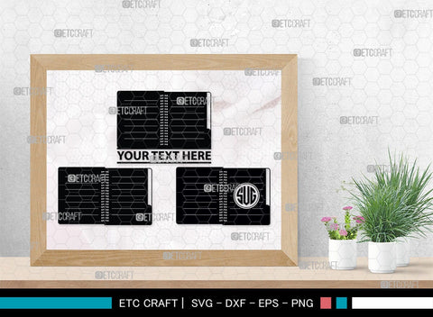 Notebook Monogram, Notebook Silhouette, Notebook SVG, Pen Svg, Homework Svg, Diary Svg, Office Supply Svg, SB00456 SVG ETC Craft 