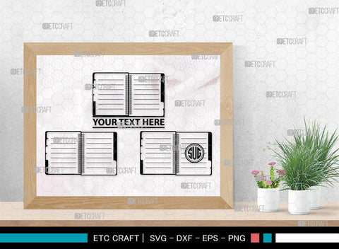 Notebook Monogram, Notebook Silhouette, Notebook SVG, Pen Svg, Homework Svg, Diary Svg, Office Supply Svg, SB00456 SVG ETC Craft 