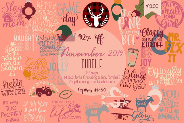 November 2019 Bundle Bundle So Fontsy Design Shop 