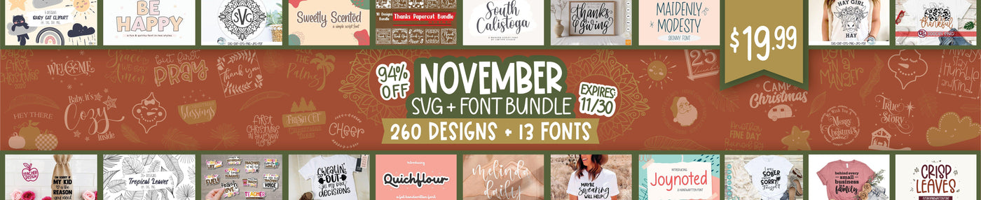 November 2021 SVG & Font Bundle