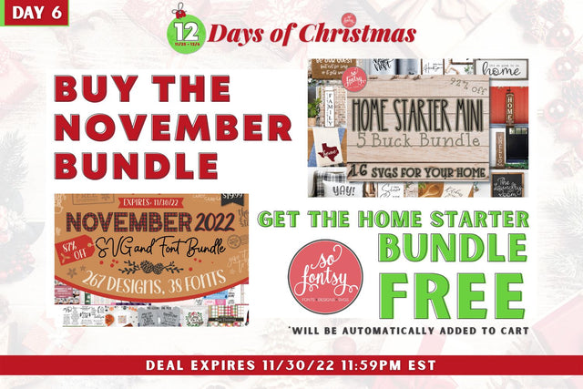 November 2022 SVG and Font Bundle Bundle So Fontsy Design Shop 