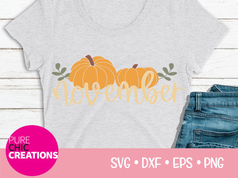 November - Cricut - Silhouette - svg - dxf - eps - png - Digital File - SVG Cut File - Fall SVG - svg clipart - svg fall clipart - Fall SVG Pure Chic Creations 