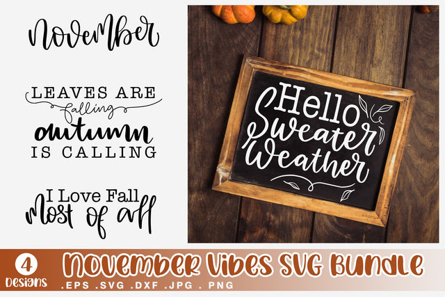 November Vibes Quotes Thanksgiving SVG Bundle SVG dapiyupi store 