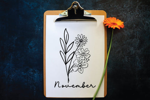 november wildflower svg design SVG sk.swapon Roy 