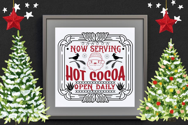 Now serving hot cocoa open daily SVG SVG DESIGNISTIC 
