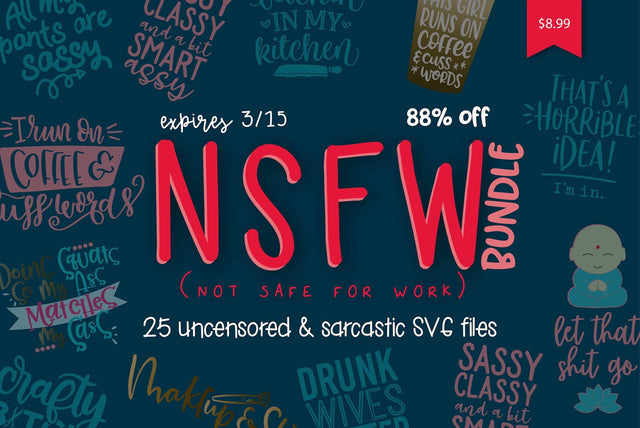 NSFW (Not Safe for Work) Bundle Bundle So Fontsy Design Shop 