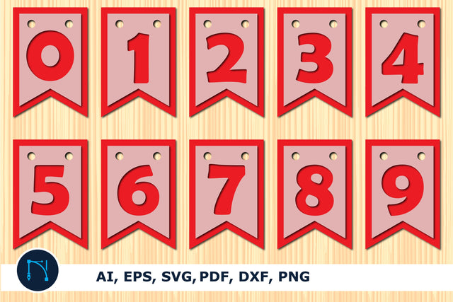 NUMBER Banner SVG 3d paper cut bundle SVG MD JOYNAL ABDIN 