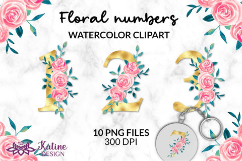 Number Clipart, Gold Numbers, Number PNG, Numbers Font, Design Elements, Birthday Number, Birthday Clipart, Wedding Numbers, Sublimation Design, Watercolor Clipart, Table Numbers, Wedding Clipart Sublimation KatineDesign 