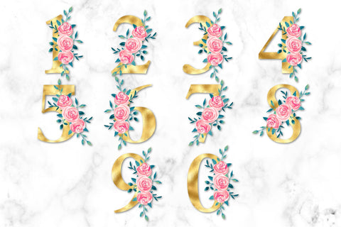 Number Clipart, Gold Numbers, Number PNG, Numbers Font, Design Elements, Birthday Number, Birthday Clipart, Wedding Numbers, Sublimation Design, Watercolor Clipart, Table Numbers, Wedding Clipart Sublimation KatineDesign 