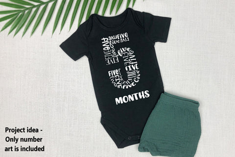 Number Five Word Art - 5 - Fifth Birthday SVG SVG Stacy's Digital Designs 