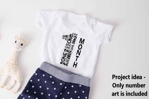 Number One Word Art - 1 - First Birthday SVG SVG Stacy's Digital Designs 