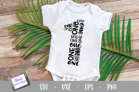 Number One Word Art - 1 - First Birthday SVG SVG Stacy's Digital Designs 