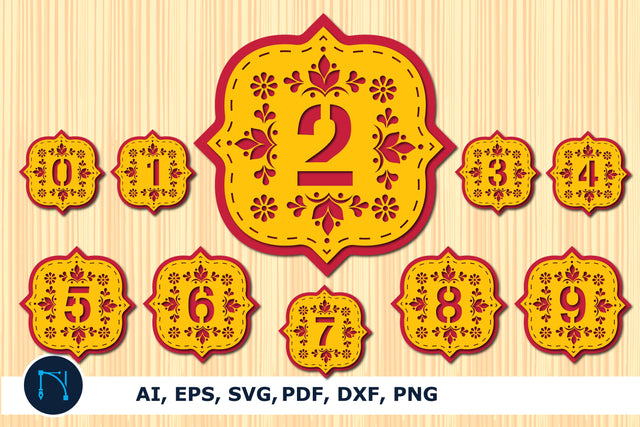 Number Picado SVG 3d paper cut bundle SVG MD JOYNAL ABDIN 