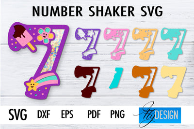 Number Shakers SVG | Happy Birthday Paper Cut Design | Confetti SVG SVG Fly Design 