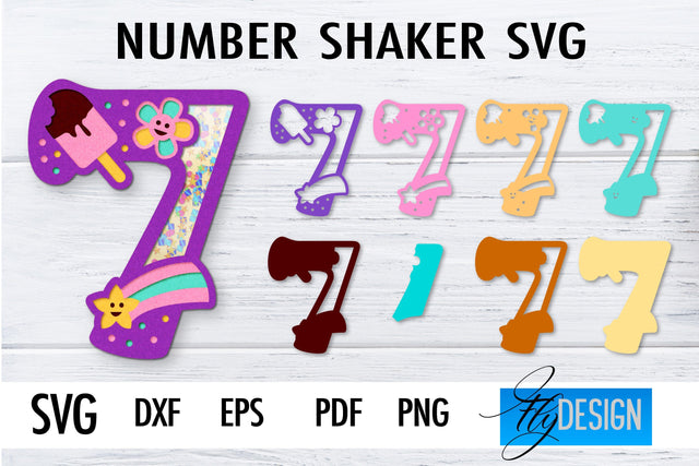 Number Shakers SVG | Happy Birthday Paper Cut Design | Confetti SVG SVG Fly Design 