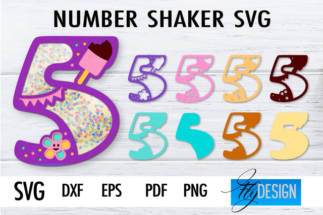Number Shakers SVG | Happy Birthday Paper Cut Design | Confetti SVG SVG Fly Design 