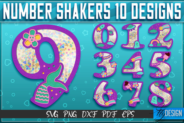 Number Shakers SVG | Happy Birthday Paper Cut Design | Confetti SVG SVG Fly Design 