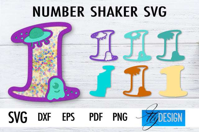 Number Shakers SVG | Happy Birthday Paper Cut Design | Confetti SVG SVG Fly Design 