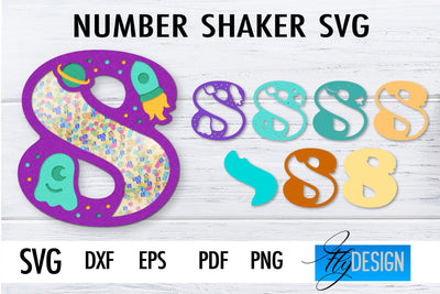 Number Shakers SVG | Happy Birthday Paper Cut Design | Confetti SVG SVG Fly Design 