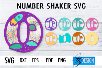 Number Shakers SVG | Happy Birthday Paper Cut Design | Confetti SVG SVG Fly Design 
