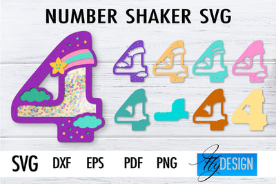 Number Shakers SVG | Happy Birthday Paper Cut Design | Confetti SVG SVG Fly Design 