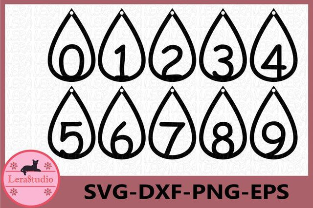 Numbers Earrings Svg SVG Lerastudio 