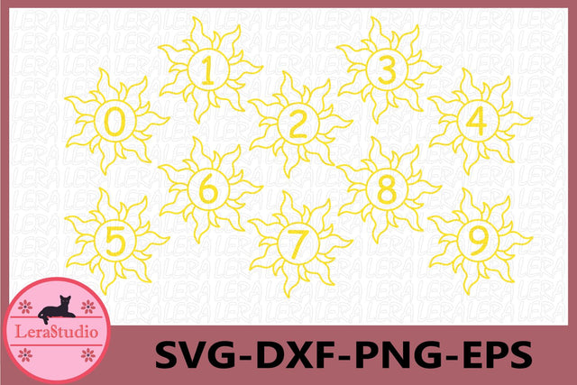 Numbers Sun Svg SVG Lerastudio 