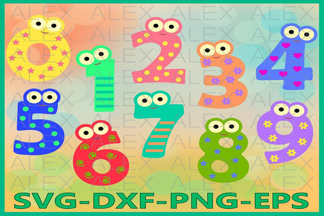 Numbers SVG, Funny Monsters Number SVG AlexSVGStudio 